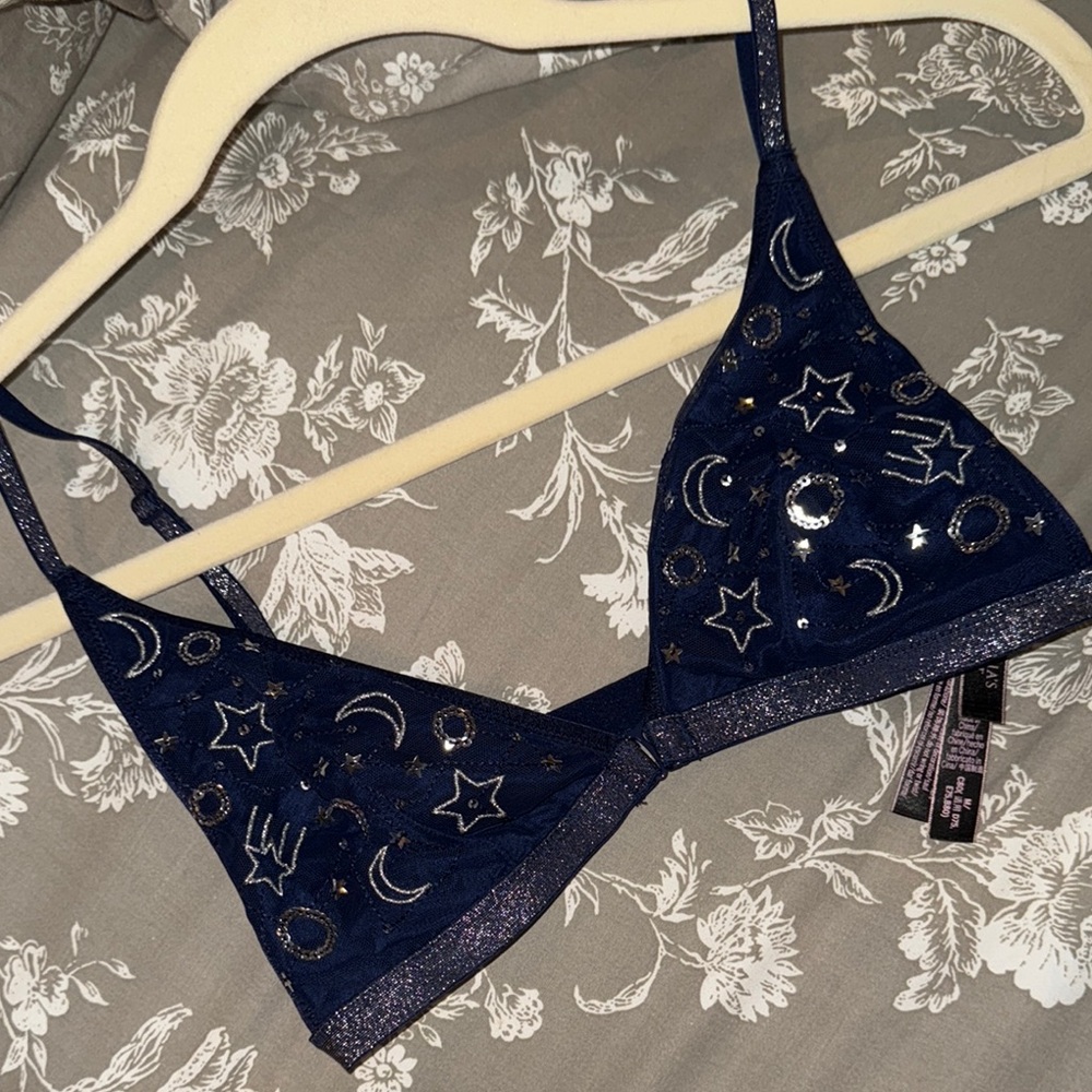 Victoria's Secret Blue and Silver Lace Bralette